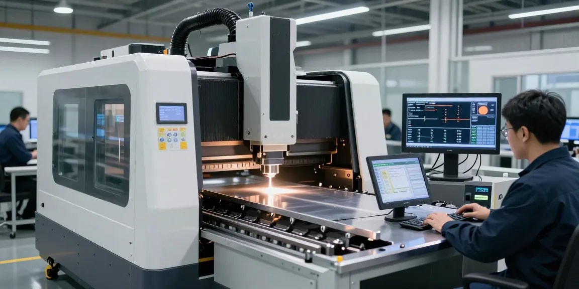 cnc press brake in a modern technology-driven workspace with advanced manufacturing solutions.