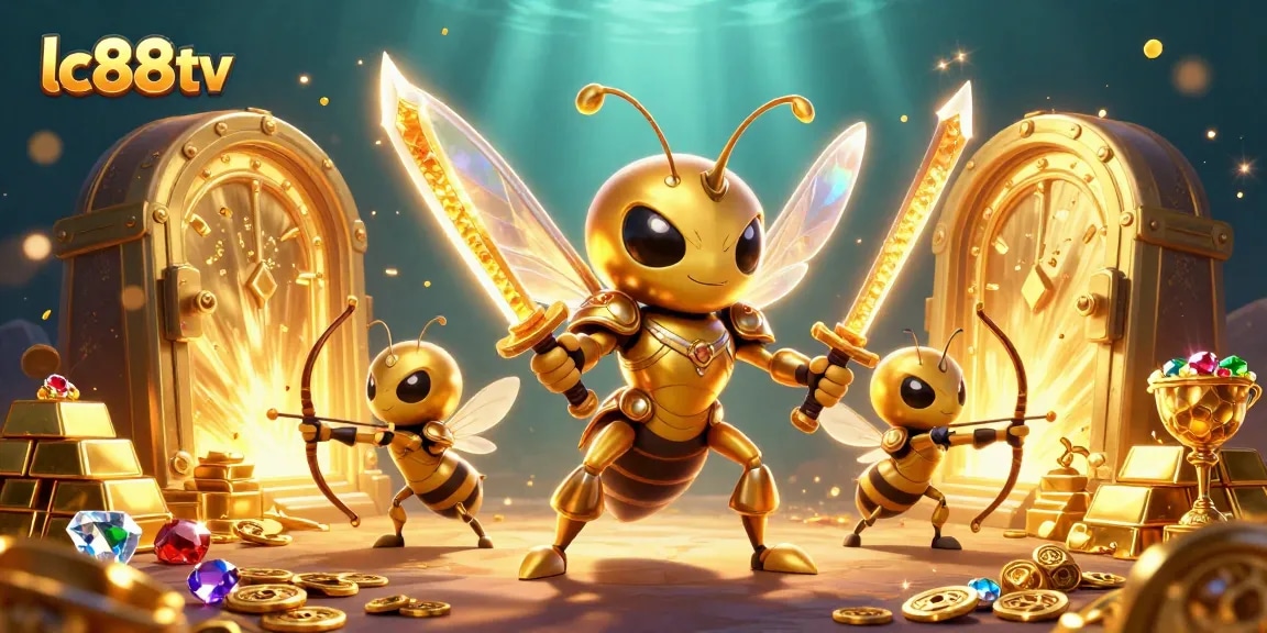 Engage with incredible wins at lc88tv, showcasing vibrant 3D characters and treasure elements in an energetic casino scene.