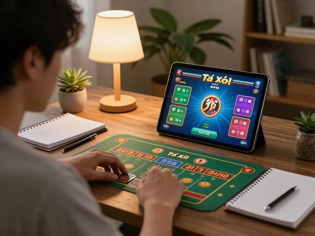 Experience the excitement of game tài xỉu in a cozy home setup with strategic betting.