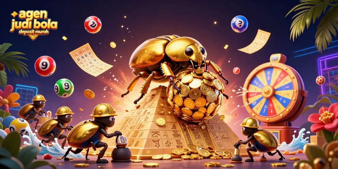 Engage in competitive play with agen judi bola deposit murah, featuring 3D cartoon beetles and vibrant casino rewards.