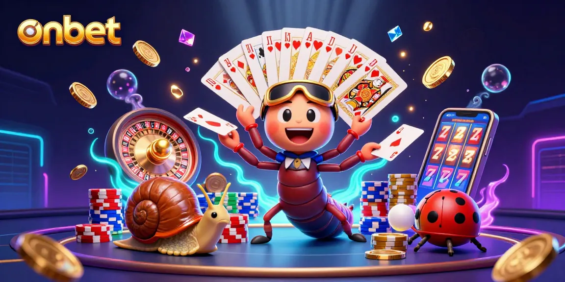 Experience thrilling gameplay with onbet's vibrant casino characters and dynamic elements in a stunning illustration.