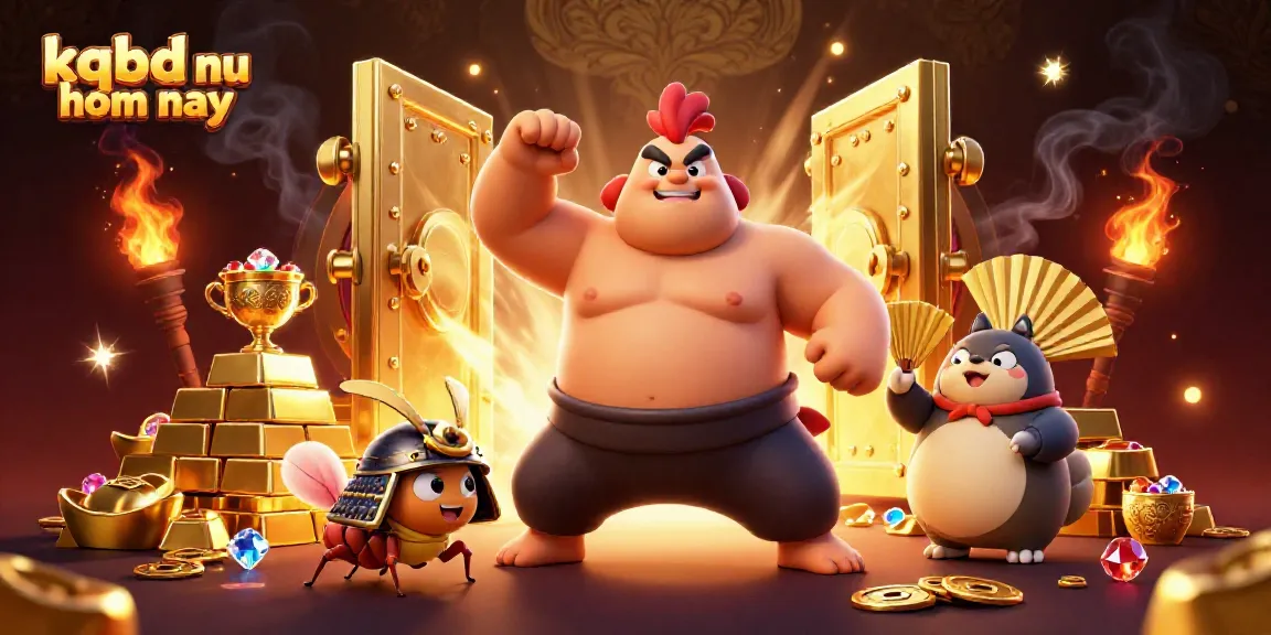 Experience live action and excitement from kqbd nu hom nay with sumo and samurai-themed characters in a vibrant casino atmosphere.