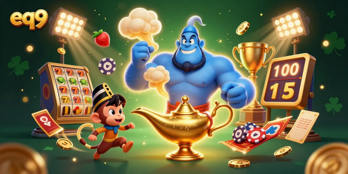 Experience the exciting world of eq9 with a magical casino scene featuring vibrant characters and gaming elements.
