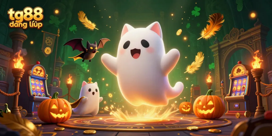 Experience tg88 đăng nhập with a vibrant haunted casino scene full of gaming excitement