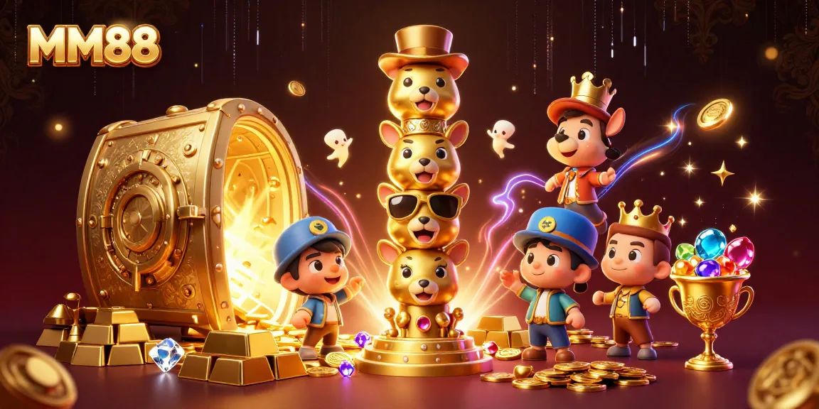 Experience thrilling wins with MM88 in this dynamic casino scene filled with treasures and excitement.