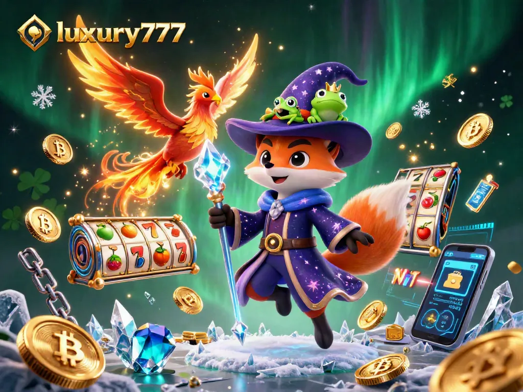 Engage in slots action with luxury777's captivating 3D wizard and phoenix scene!