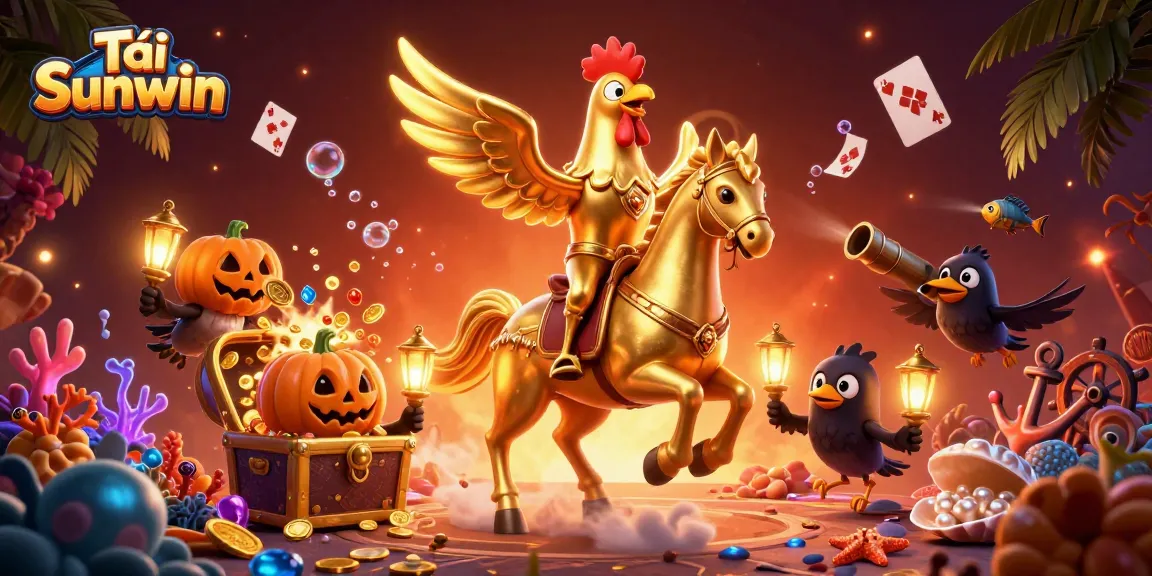 Tải Sunwin in this captivating casino scene with a golden rooster and exciting gameplay elements.
