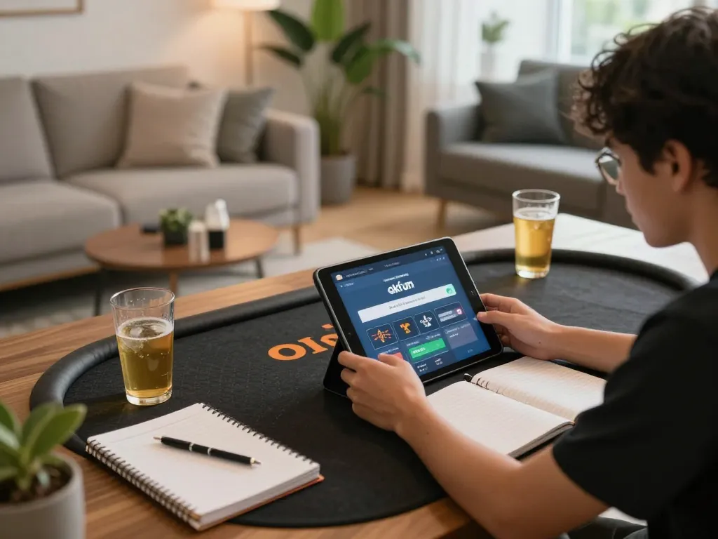 Engaging in okfun đăng nhập for an immersive online gaming experience in a cozy home setup