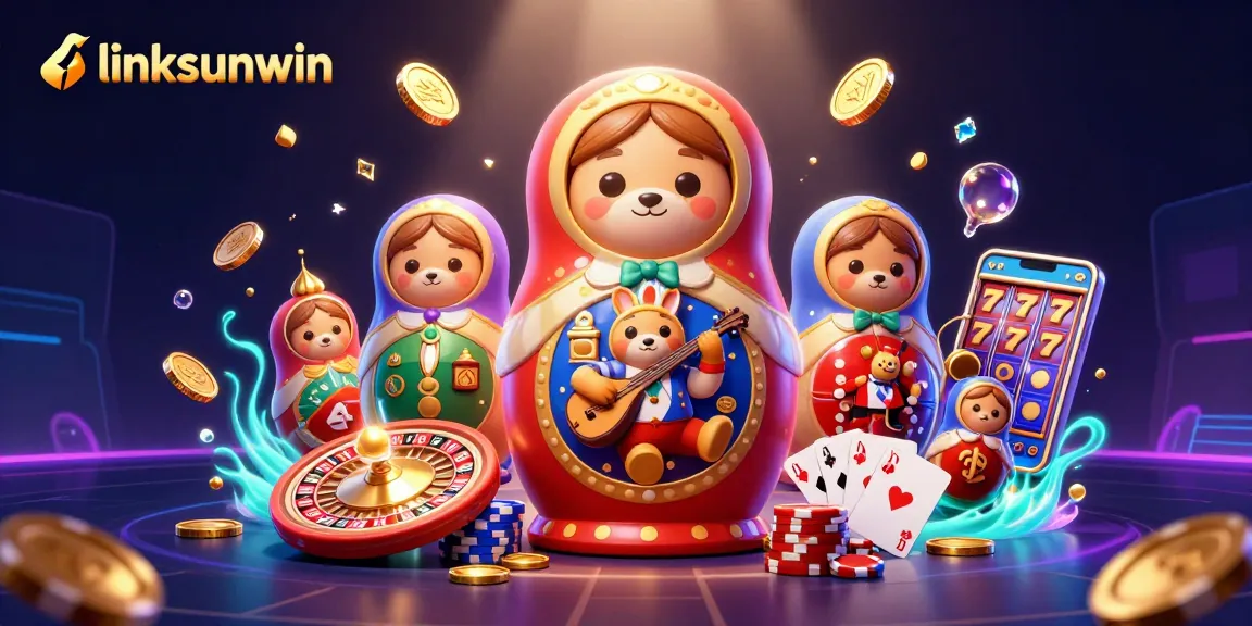 Engage with linksunwin's captivating casino scene featuring dynamic characters and vibrant game elements.