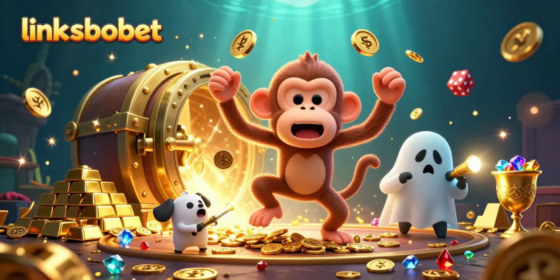 Engage in thrilling gaming action with link sbobet as playful characters roam a vibrant casino.