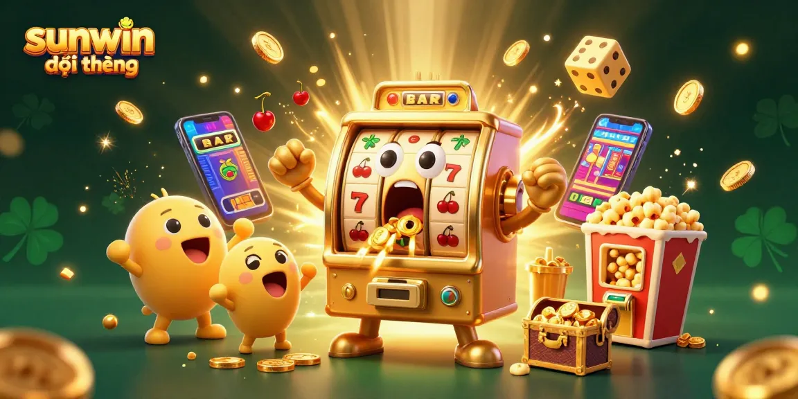 Experience sunwin đổi thưởng excitement with our animated jackpot scene of slot machines bursting with energy!