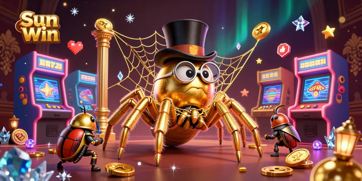 Engage with Sun Win's thrilling casino world through this vibrant and playful illustration showcasing unique game elements.
