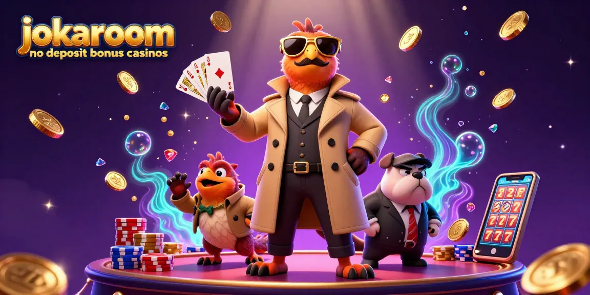 Experience excitement at jokaroom no deposit bonus casinos with raptors in disguise entering a VIP lounge.