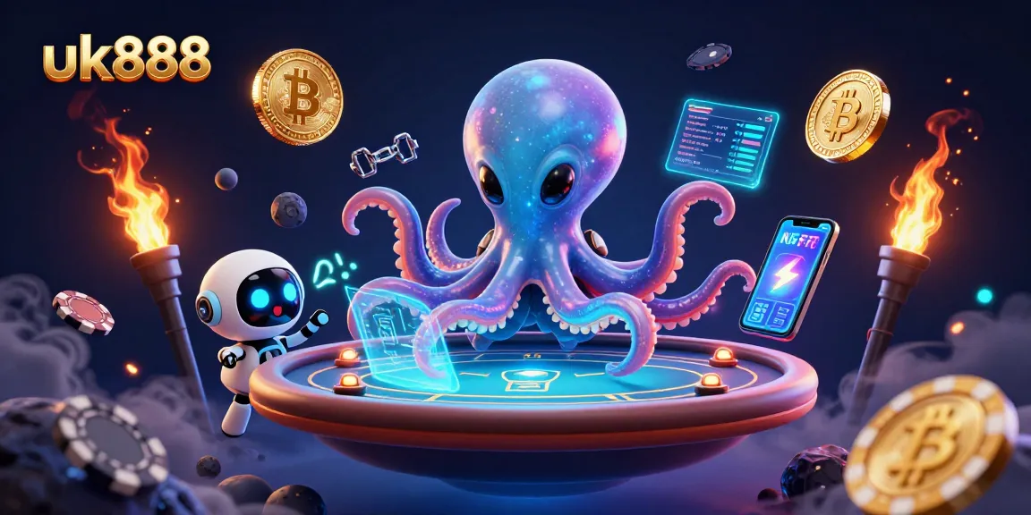 Engage in thrilling adventures at uk888 with an alien octopus and crypto-themed poker fun!