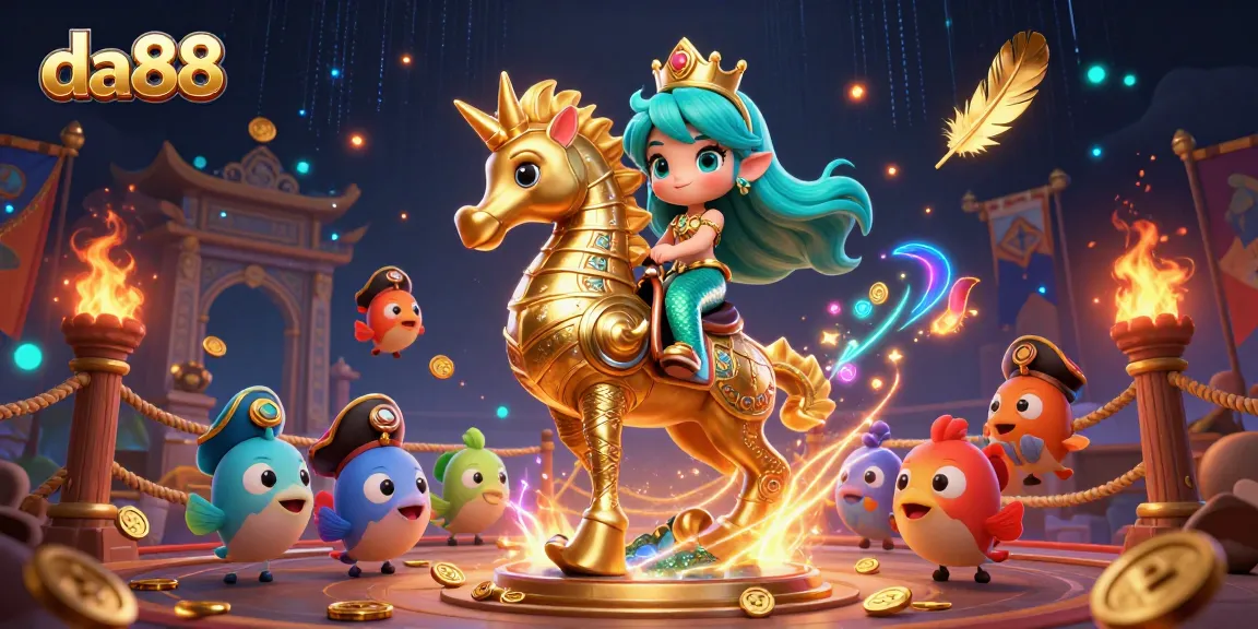 Experience thrilling gameplay with da88's vibrant 3D casino scene featuring a mermaid and dynamic elements.