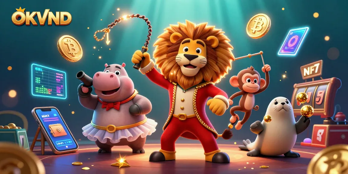 Engage with OKVND's thrilling gambling experience through an immersive casino-themed illustration.