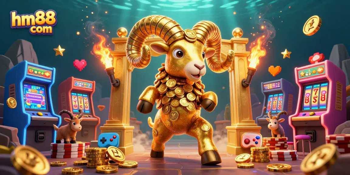 Experience thrilling gameplay with hm88 com as golden ram charges through a casino adventure.