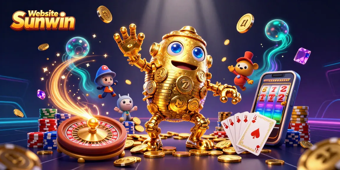 Engage with thrilling chances at Website Sunwin featuring a golden golem and casino elements.